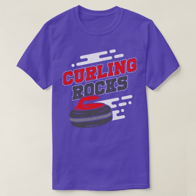 Curling Sten Sport Curler Gift T Shirt (Design framsida)