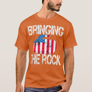 Curling Sten US Flagga Stone Curler för Curling T Shirt