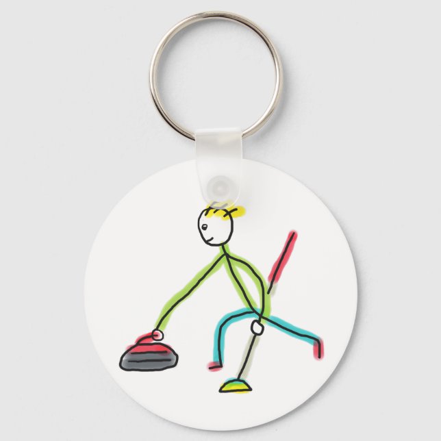 Curling Stickman Nyckelring (Framsida)