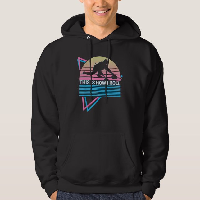 Curling Stone Curling Player Retro This Is How I R Hoodie (Framsida)