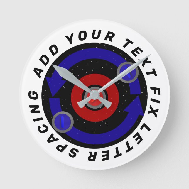 Curling Stone rullar som jordens omloppsbana Rund Klocka (Framsida)