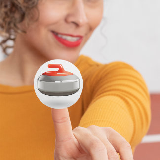 Curling Stone Stickers Runt Klistermärke