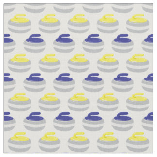 Curling Stones Ice Sports Patterned Tyg