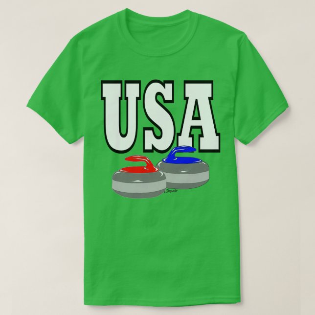 CURLING STONES USA T SHIRT (Design framsida)