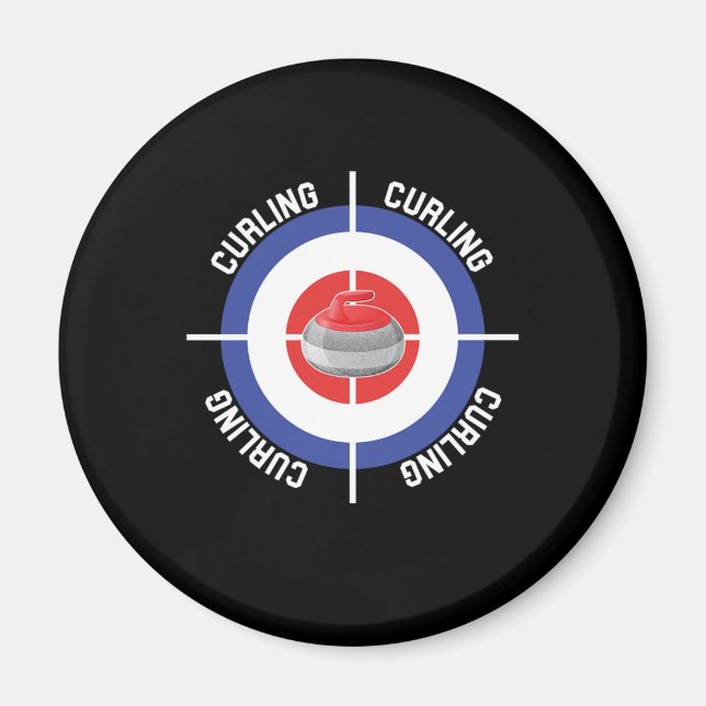 Curling Target Ice Chess Boules Shuffleboard Gift Magnet (Framsidan)