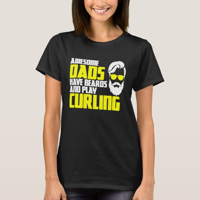 Curling team father's day beard  curling player t shirt (Framsida)