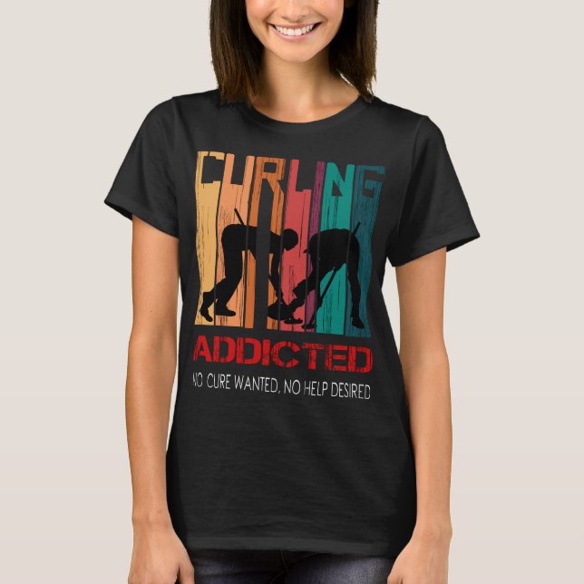 Curling Team Sports Curling Stone Sten Curler T Shirt (Framsida)