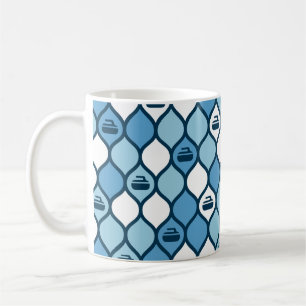 Curling Tile Mugg - Blue/White