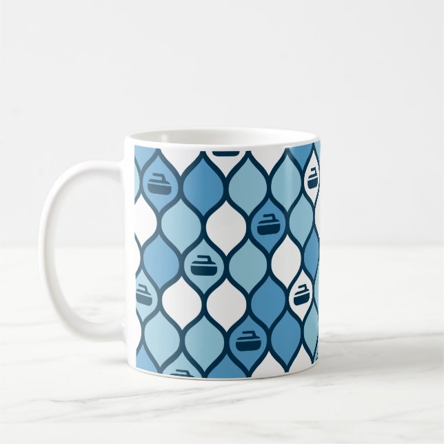 Curling Tile Mugg - Blue/White (Vänster)