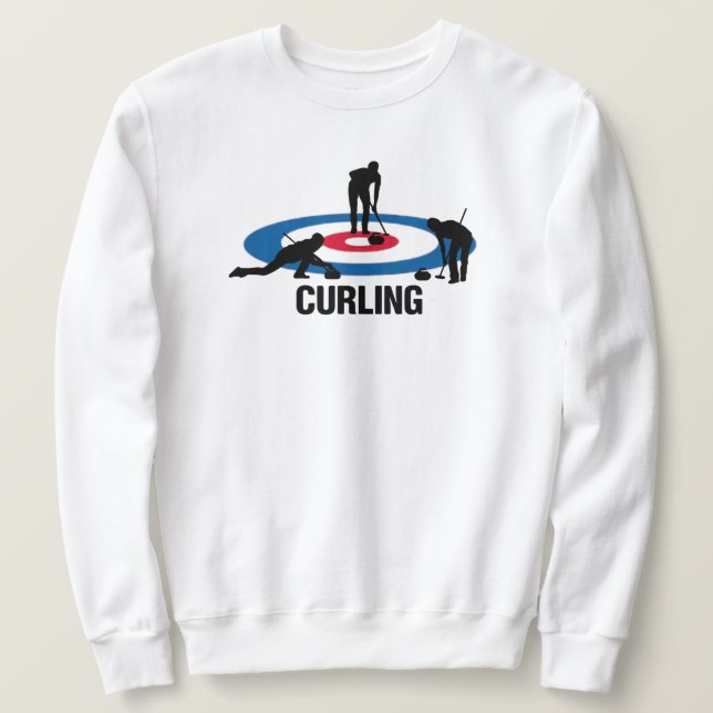 Curling-tröja Lång Ärmad Tröja (Design framsida)