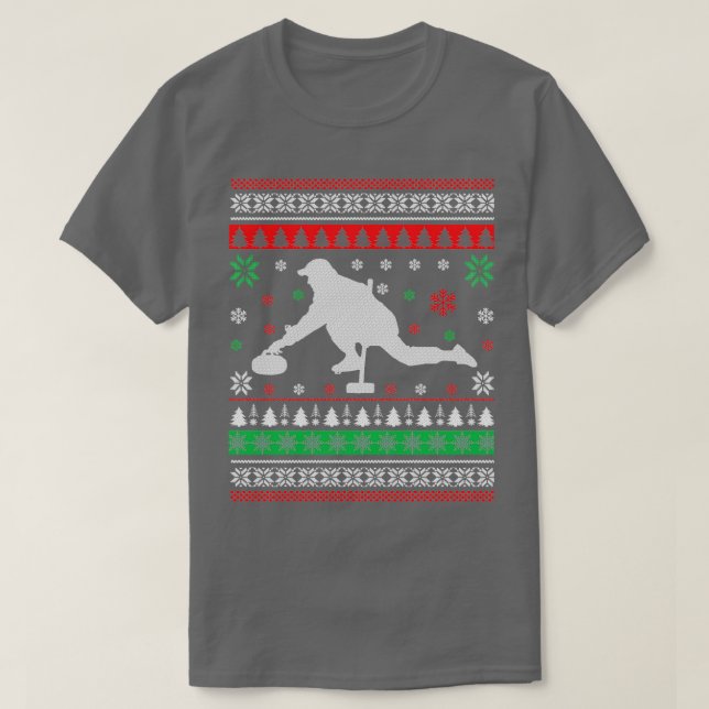 Curling Ugly jul Sweater Gift T Shirt (Design framsida)