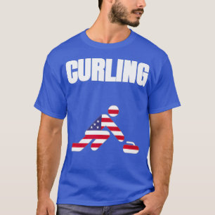 Curling USA 2021 Flagga Shirr Tokyo 2021 Sommar T Shirt
