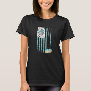 Curling Usa American Flagga Patriotic Winter Sport T Shirt