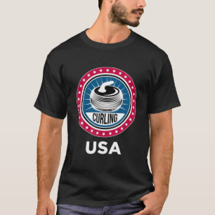 Curling USA Support Team T USA flagga Curl Clean T Shirt