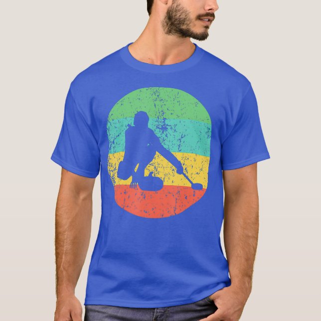 Curling Vintage Retro Curler T Shirt (Framsida)