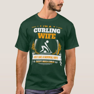 Curling Wife-julgåva eller födelsedagspresent T Shirt