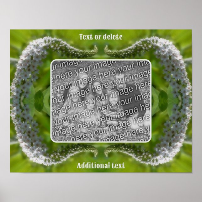 Curling Wildblommor Ram Skapar ditt eget foto Poster (Framsidan)