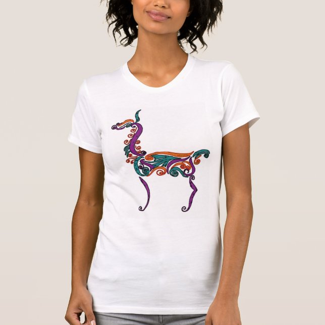 Curlique llama tee shirt (Framsida)