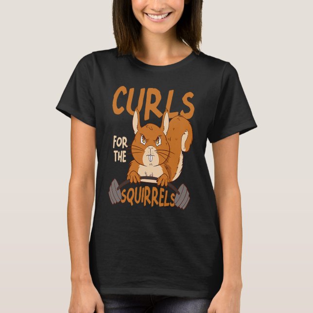 Curls For The Squirrels Small Animal Squirrel T Shirt (Framsida)