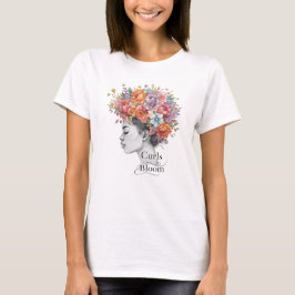 "Curls in Bloom" Spring Floral Custom Graphic Tee