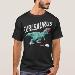 Curlsaurus Curling Saurus Dinosaur Curling Järn T Shirt