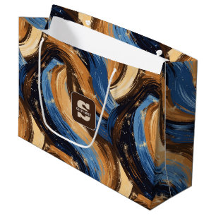 Curly Abstrakt Brushstrokes i Blue & Brown
