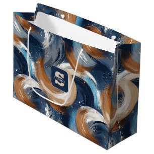 Curly Abstrakt Brushstrokes i Blue, White & Brown