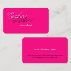 Curly Beauty Calligraphy Bright Rosa Cosmetolog Visitkort