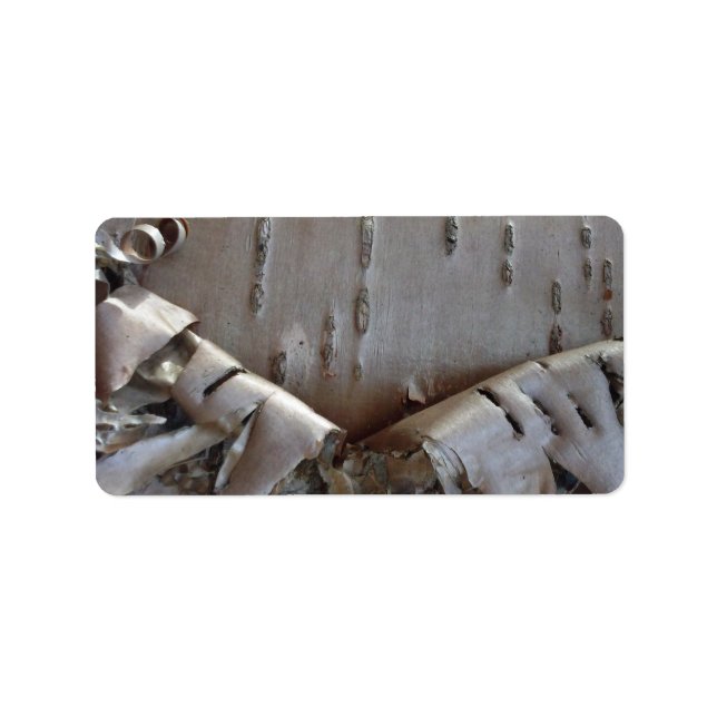 Curly Birch Bark Tree Rustic Adressetikett (Framsidan)