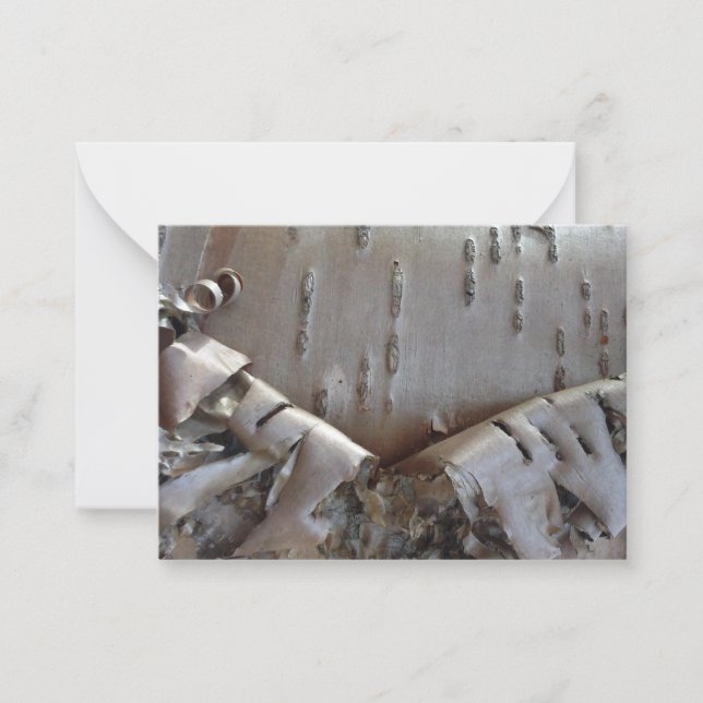 Curly Birch Bark Tree Rustic Flat Note Card Anteckningskort (Framsida)