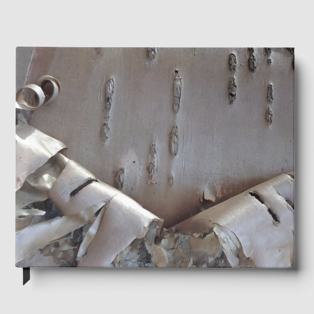 Curly Birch Bark Tree Rustic Guest Book Gästböcker (Framsida)