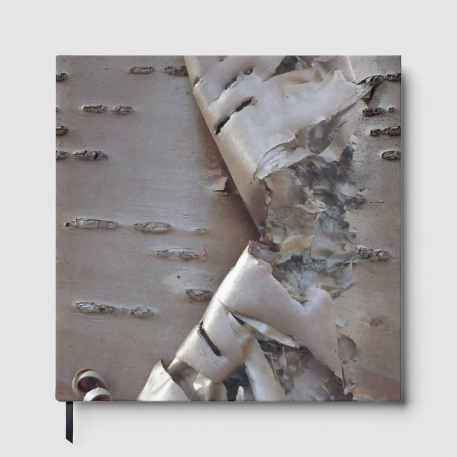 Curly Birch Bark Tree Rustic Guest Book Gästböcker (Framsida)