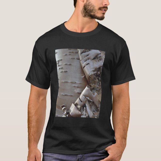 Curly Birch Bark Tree Rustic T Shirt (Framsida)