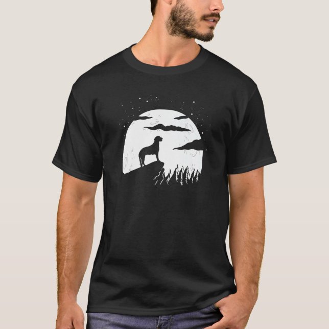 Curly-Coated Retriever and Mountain Premium T Shirt (Framsida)