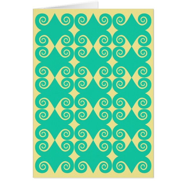 Curly Diamond Mönster Hälsningskort (Framsidan)