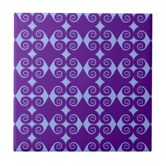 Curly Diamond Mönster Kakelplatta (Framsidan)