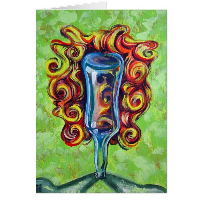 Curly Flaska Head Hälsningskort (Framsidan)