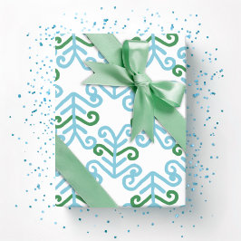 Curly Frond in Green and Aqua Presentpapper