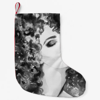 Curly Grace: Mode Watercolor Beauty Liten Julstrumpa