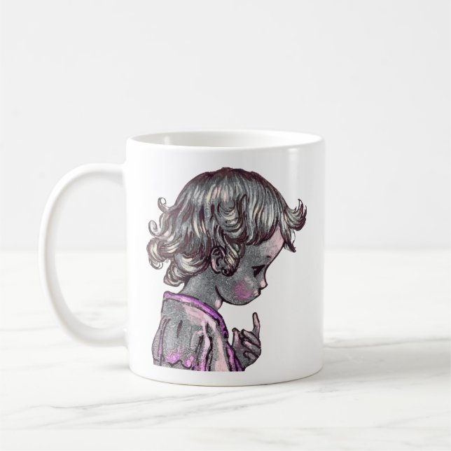 Curly Hair Girl mugg (Vänster)