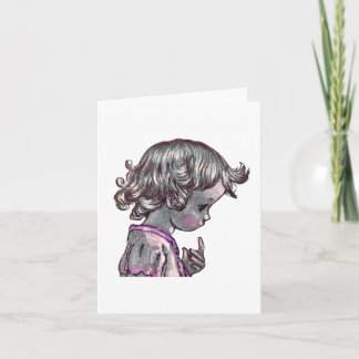 Curly Hair Girl-vikande anteckningskort