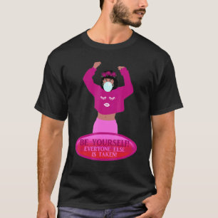 Curly Hair Lash Läppar Bubble Gum Midriff Toppar B T Shirt