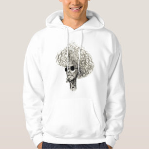 Curly Hair Man med svarta solglasögon Hoodie