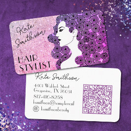 Curly Hair Personlig QR-kod och Social Media Visitkort