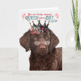 Curly Jackat Retreiver Queen Day Funny Birthday Kort