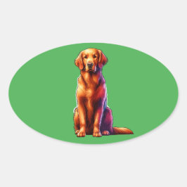 Curly Jackat Retriever-Hund Ovalt Klistermärke