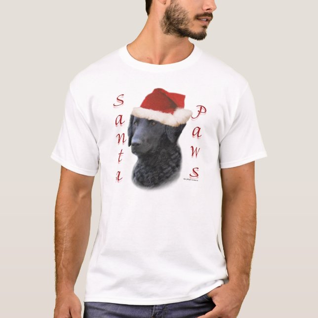 Curly-Jackat Retriever Santa Tassar T-shirt (Framsida)