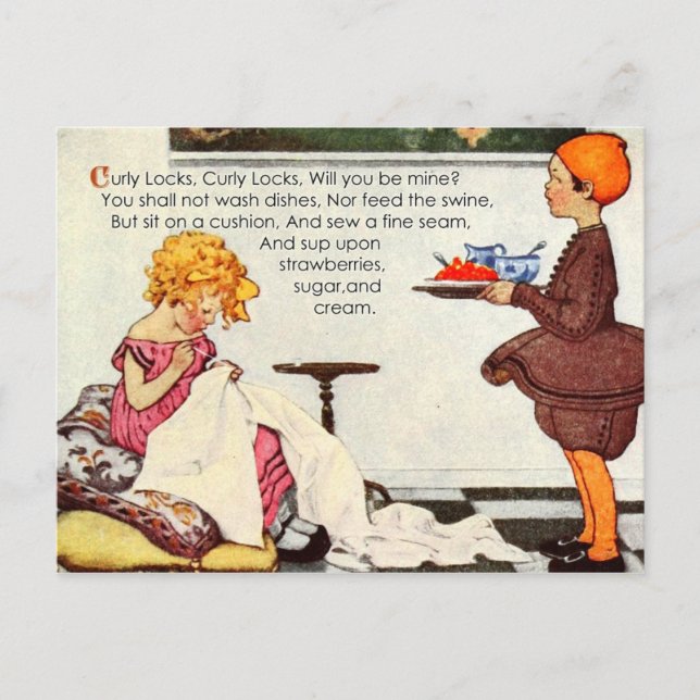 Curly Locks, Curly Locks, är du min? Vykort (Framsida)