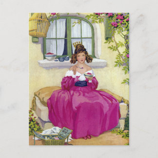 Curly Locks Wilt Thou BE Mine Nursery Rhyme Vykort