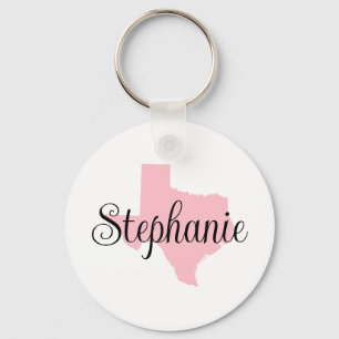 Curly Script Namn Rosa Texas Family Photo Nyckelring